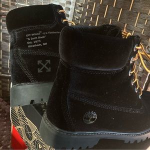 Off White x Timberland Velour Boots